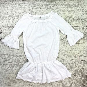 3 for $20 Stile Benetton Drop Waist Tunic Blouse Top Embroidered Details